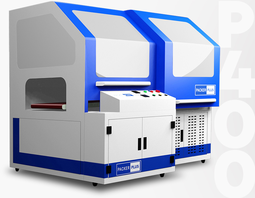 Maszyna z systemem automatycznego pakowani Packer Plus P400 na jasnym tle